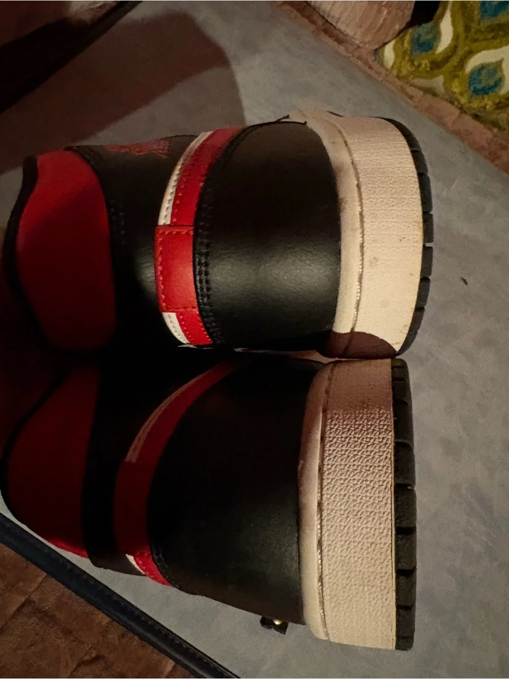 Men Jordan Red, Black & White High-Top Sneakers
